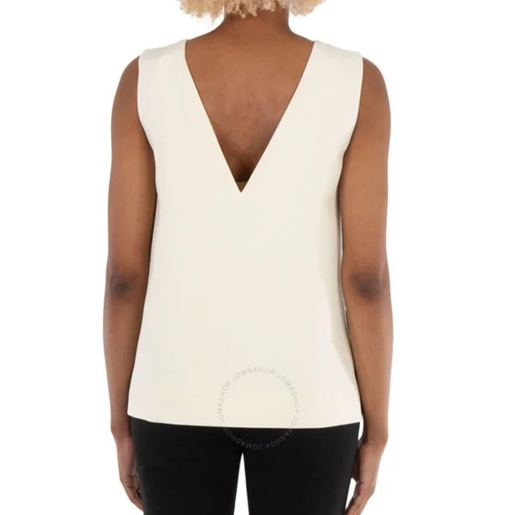 Burberry Ladies Satin Stripe Wool Silk Sleeveless Top - Picture 3 of 7